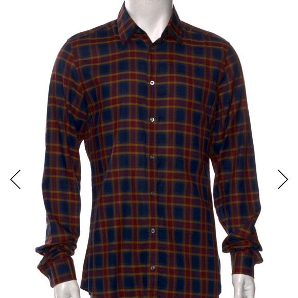 Gucci Plaid Cotton Shirt (Men’s Small)